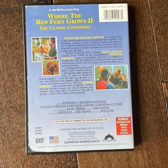 Where the red fern grows 1 and 2 DVD movie set - Picture 5 of 5